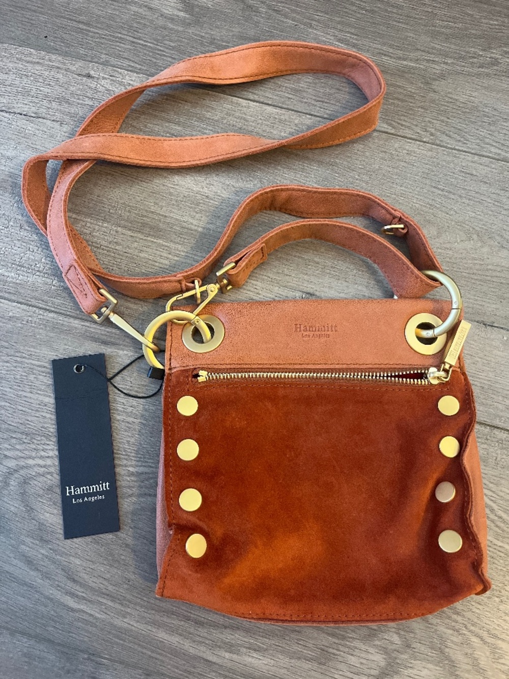 Hammitt Crossbody Bag in Rust Brown with Gold Hardware - Picture 1 of 5